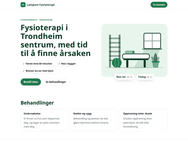 Eksempelside: behandling og velvære